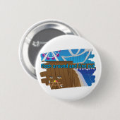 Kudde Rondom en Ontdek Grappige Meeuw Ronde Button 5,7 Cm (Voorkant /achterkant)