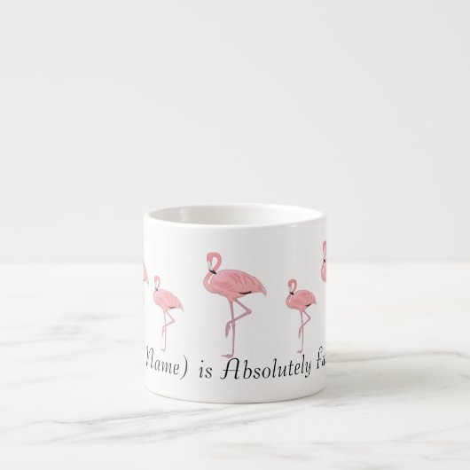 Kudde Roze Flamingo's Aangepaste Naam Espresso Kop (Voorkant)
