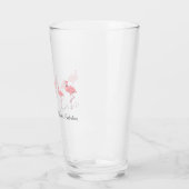 Kudde Roze Flamingo's Aangepaste Naam Glas (Links)