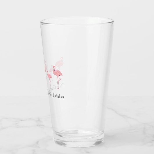 Kudde Roze Flamingo's Aangepaste Naam Glas (Links)
