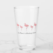 Kudde Roze Flamingo's Aangepaste Naam Glas (Voorkant)