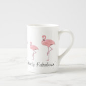 Kudde Roze Flamingo's Aangepaste Naam Porselein Kop (Rechts)