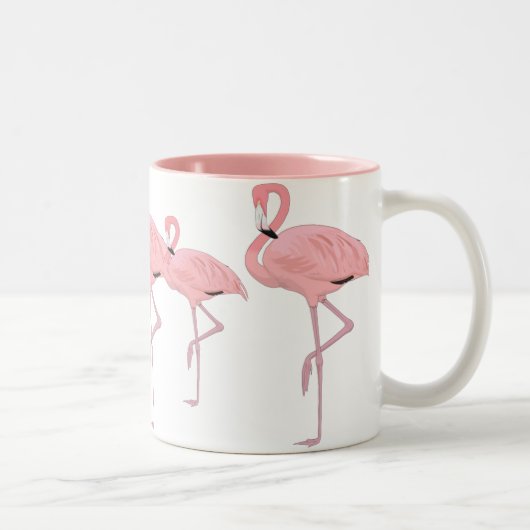 kudde roze flamingo's tweekleurige koffiemok (Rechts)