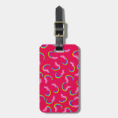 kudde roze unicorns bagagelabel (Voorkant verticaal)