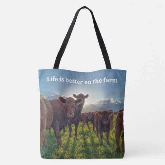 Kudde runderen in de wei tote bag (Achterkant)