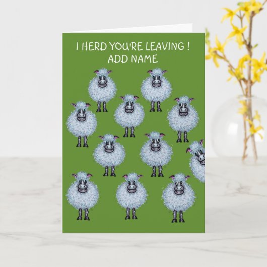 Kudde schapen die vertrekken kaart (Gele Bloem)