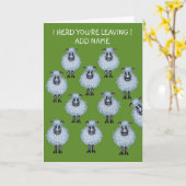 Kudde schapen die weggaan kaart (Gele Bloem)