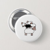 kudde schapen met zwart schaap ronde button 5,7 cm (Voorkant /achterkant)