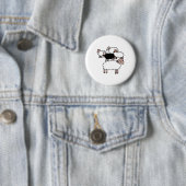 kudde schapen met zwart schaap ronde button 5,7 cm (In situ)