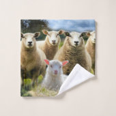 kudde schapen van baby-lammeren bad handdoek (Wasdoekje)