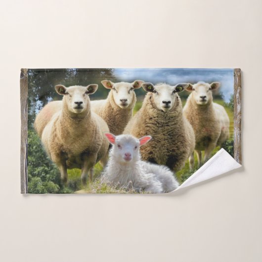 kudde schapen van baby-lammeren bad handdoek (Handdoek)