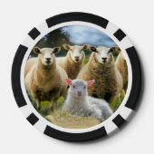 kudde schapen van baby-lammeren poker chips (Achterkant)