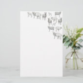 kudde van schapenbakkerij briefpapier (Staand voorkant)