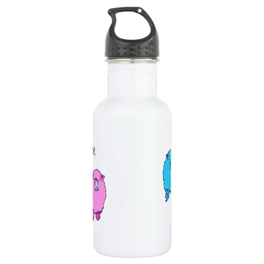 Kudde van schattige cartoon stijl schapen geperson waterfles  (Achterkant)