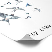 Kudde van zwaluwvogels illustratie gepersonaliseer poster (Hoek)