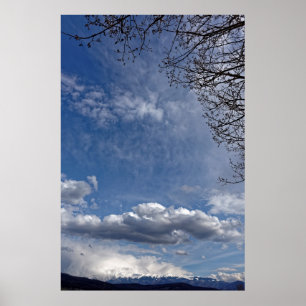 Kudde wolken boven Fagaras-gebergte Roemenië Poster