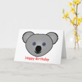 Kuddly Koala Verjaardag Kaart (Gele Bloem)