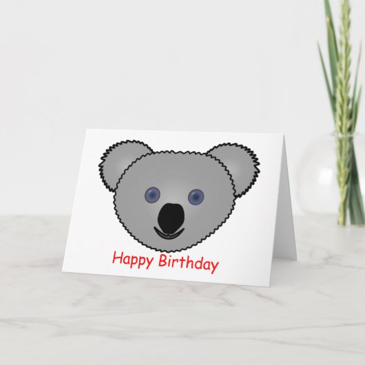 Kuddly Koala Verjaardag Kaart (Voorkant)