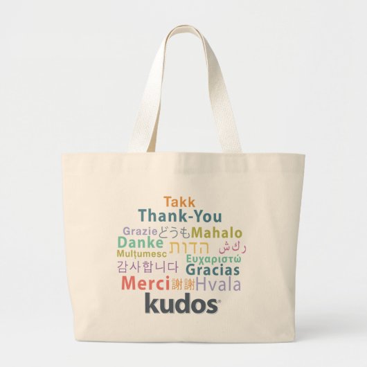 Kudos® Dank je wel Grote Tote Bag (Voorkant)