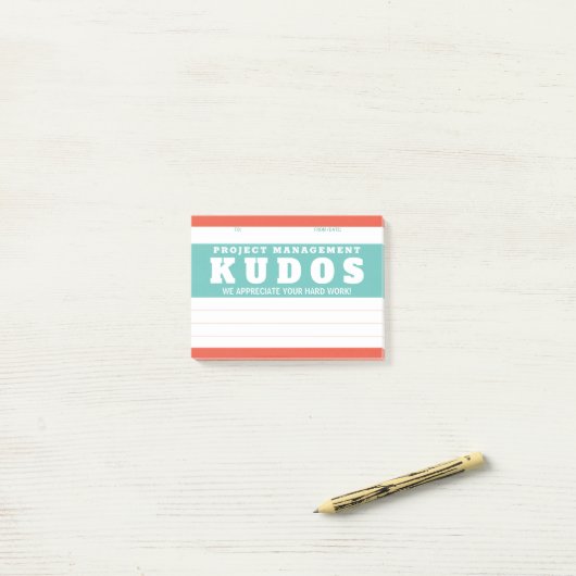 Kudos erkenning projectmanagement post-it® notes (Op bureau)