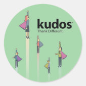 Kudos® Superhero Ronde Sticker (Voorkant)
