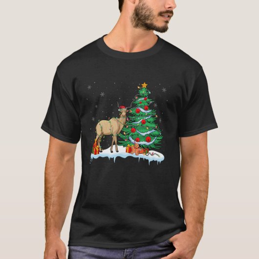 Kudu Lover Kerstmis Kudu Dragen Santa Hat Xmas L T-shirt (Voorkant)