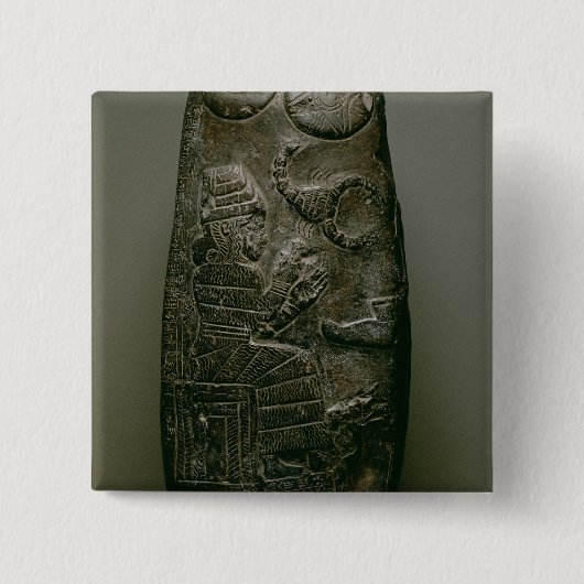 Kudurru of Nazimaruttash, King of Babylon, c.1328- Vierkante Button 5,1 Cm (Voorkant)