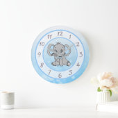 Kuffblauwe olifantenkinderen of kinderdagverblijve grote klok (Huis)