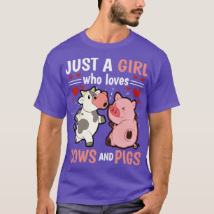 Kuffe boerderijdieren alleen een meisje dat van Ko T-shirt