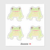 Kuffelgroene kikker - 4x aangepaste snijkop sticke sticker (Vel)