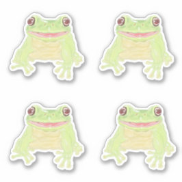 Kuffelgroene kikker - 4x aangepaste snijkop sticke sticker