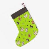 Kuffelkatten op groen kleine kerstsok (Achterkant (Hangend))
