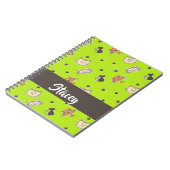 Kuffelkatten op groen notitieboek (Linkerzijde)