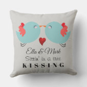 Kuffelkusvogels, gepersonaliseerde valentijnen buitenkussen (Achterkant)