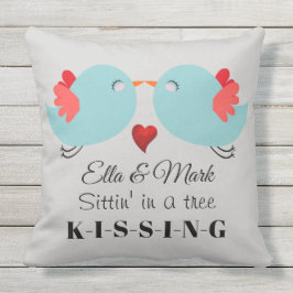 Kuffelkusvogels, gepersonaliseerde valentijnen buitenkussen