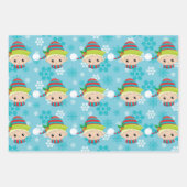 Kuffeltje meisje voeten kerstmis gevierd inpakpapier vel (Voorkant 3)