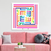 Kufi Calligraphy Alhamdulillah-003 Canvas Afdruk (Insitu (Woonkamer))
