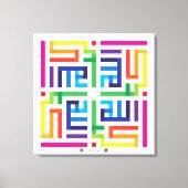 Kufi Calligraphy Allahuakbar-003 Canvas Afdruk (Voorkant)