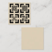 Kufic Adinkra Simple Card Vierkante Visitekaartje (Voorkant / Achterkant)