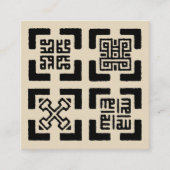 Kufic Adinkra Simple Card Vierkante Visitekaartje (Voorkant)