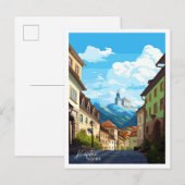 Kufstein Oostenrijk vintage reisillustratie Briefkaart (Voorkant / Achterkant)