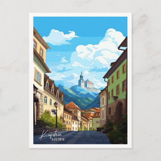 Kufstein Oostenrijk vintage reisillustratie Briefkaart (Voorkant)