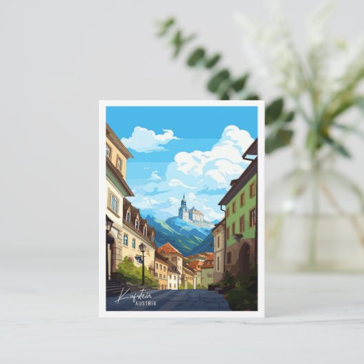 Kufstein Oostenrijk vintage reisillustratie Briefkaart (Staand voorkant)