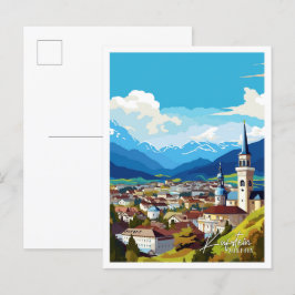 Kufstein Oostenrijk vintage reisillustratie Briefkaart