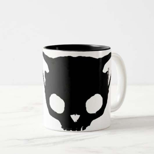 Kuginh™ Black Cat Skull mok (Voorkant rechts)