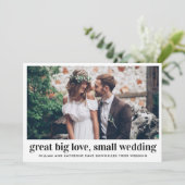 Kühn Grote Grote Liefde Kleine Trouwfoto Downsized Aankondiging (Staand voorkant)