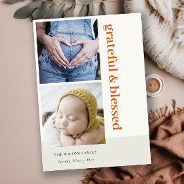 Kühn Minimalistisch 2 Foto Rood Roest Dankbaar & G Feestdagenkaart