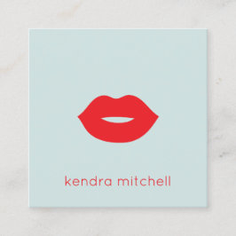 Kühn Minimalistisch Rood Lippen Logo Make-up Artie Vierkante Visitekaartje