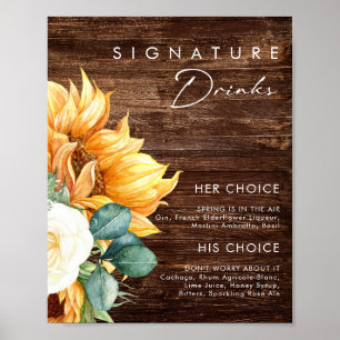 Kühn Zonnebloem Houten signature dranken Poster