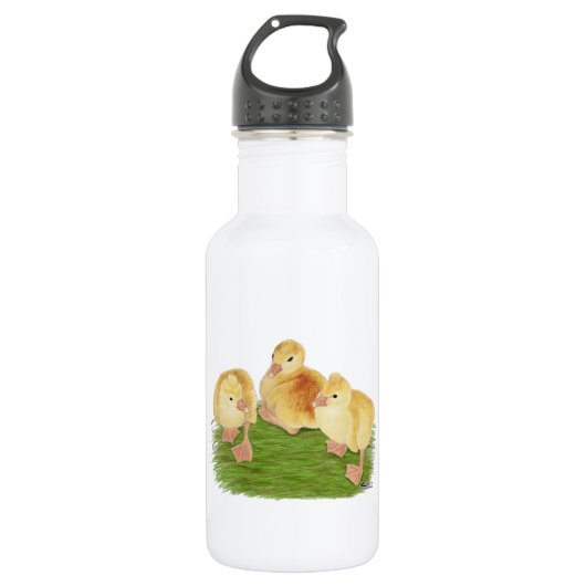 Kuif Buff ganzenjongen Waterfles (Voorkant)